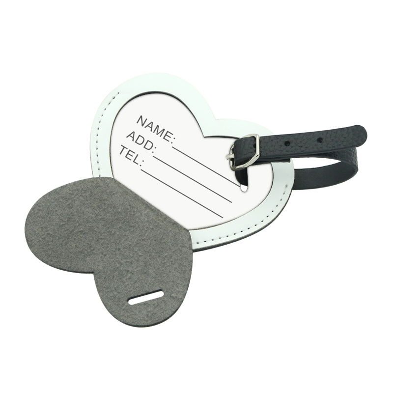 Sublimatione PU Leather sarcina Tag-Single Latus Forma