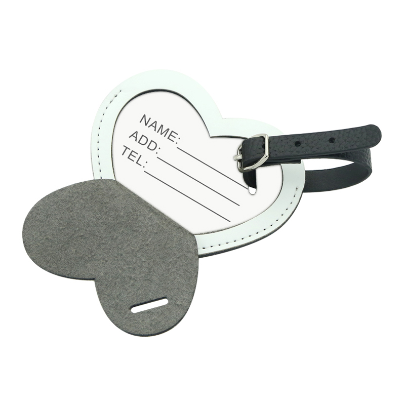 Sublimationis PU Leather sarcina Tag-Duplex Latus Forma