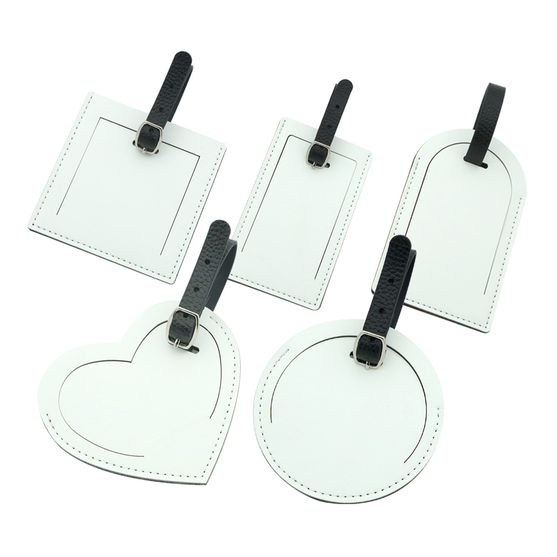 Sublimationis PU Leather sarcina Tag-Duplex Latus Forma