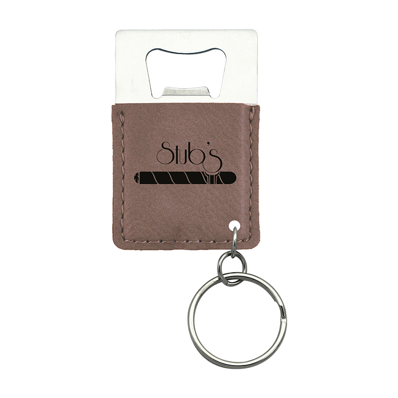 Laserable Leatherette Rectangulum Utrem Opener Keychain Laserable Leatherette Rectangulum Utrem Opener Keychain