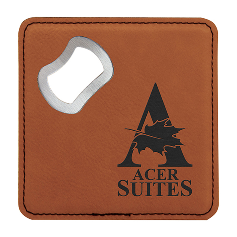 Laserable Leatherette Coaster utrem Opener